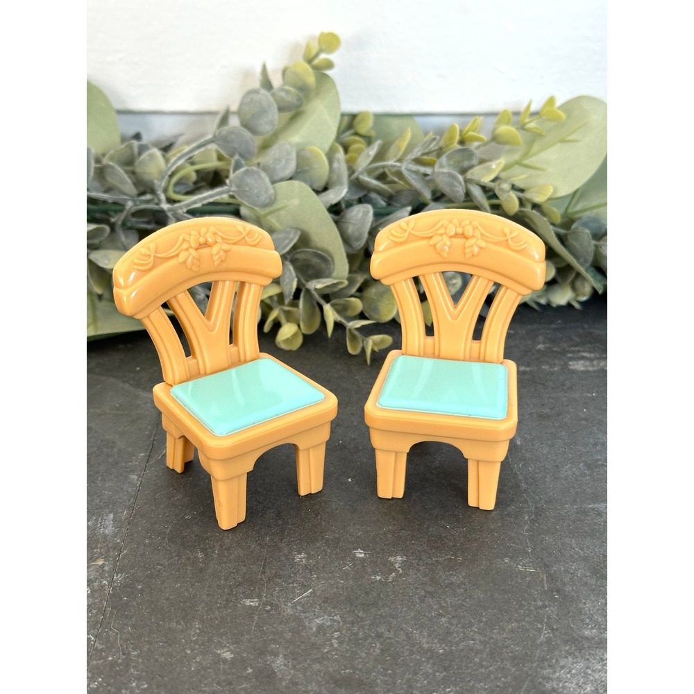 1999 two dining chairs Fisher Price Loving Family Mattel dollhouse vintage